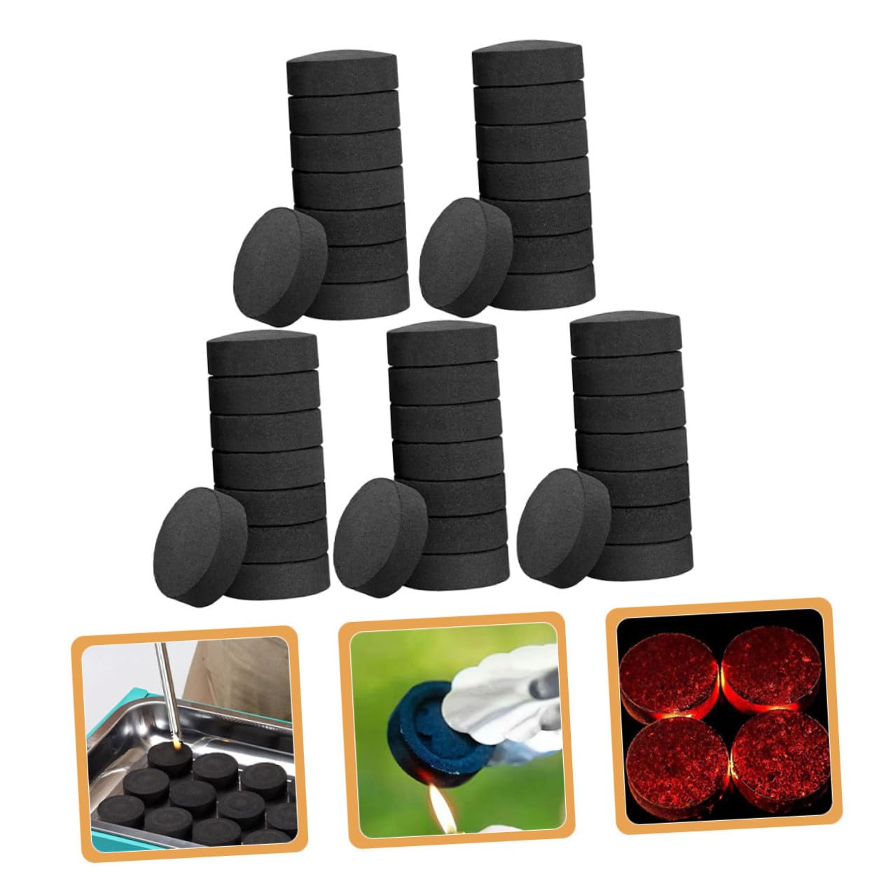 Artibetter 70 Pastillas de Carbón de Leña Multifuncional para Barbacoa Portátil y Fácil de Usar, Carbón Vegetal Ligero Adecuado para Picnic y Fiestas Familiares