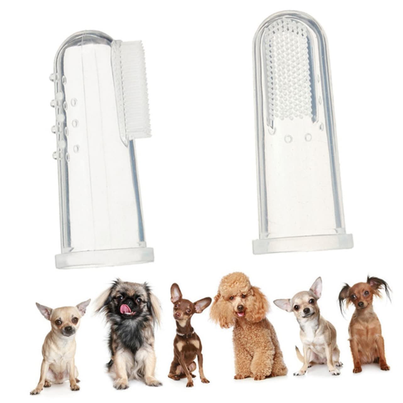 SUPVOX Brosse à Dents Design Moufles Doigt en Silicone 4 Pièces pour Animaux Brosse Douce 时间年份季节 Nettoyant sans Abîmer Dents et Gencives pour Chat et Chien