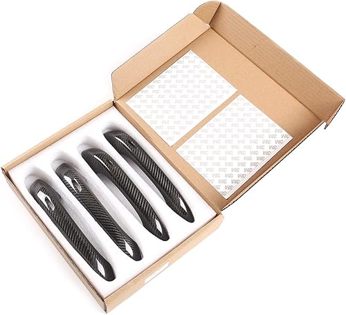 Miniatura 8 de Manija de puerta exterior de fibra de carbono 100% auténtica, para Porsche Macan 2014-2020, accesorios de coche (con agujero)