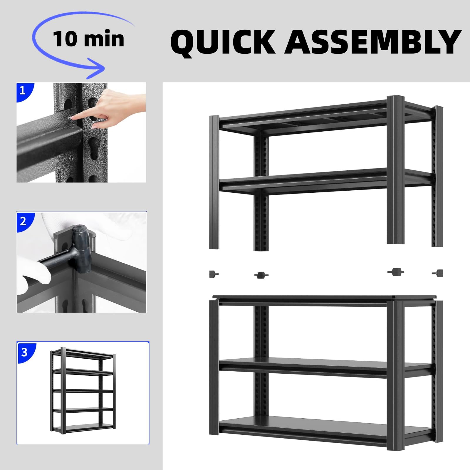 Scaffali in metallo regolabili a 5 ripiani resistenti con ruote bloccabili, scaffale indipendente industriale per garage, magazzini, capannoni, soluzione di nizzazione robusta e versatile (90 x 40 x