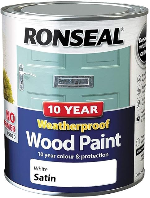 RONSEAL ASINOAUK30K 10 Year Weatherproof Paint, White Satin, 750 ml (Pack of 1)