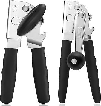 UHIYEE Can Masters Pack Commercial All-Steel Black& Solid Heavy Duty Can Openers with Bottle Opener Black
