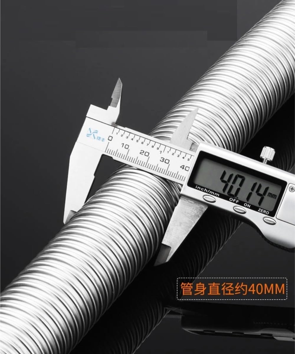 Tubo corrugado a prueba de explosiones de acero inoxidable 304 G1.5" DN40 X DN40 Manguera de entrada de agua Tubo de conexión de cable interno doble(100CM_DN40)