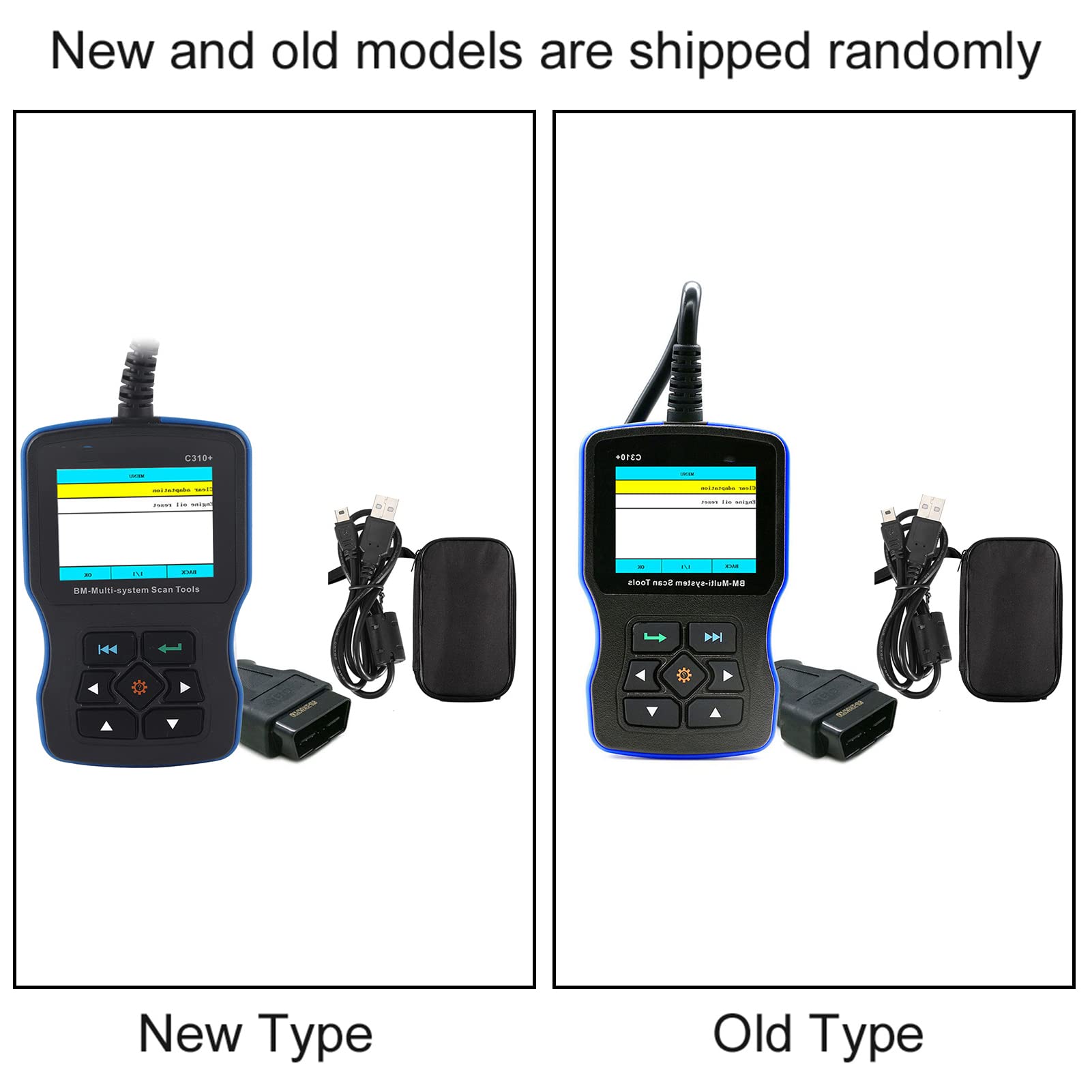 Tbest C310+ OBD2-Scanner-Diagnosetool, Codeleser, Öl-Reset-Scan-Tool, Diagnosescanner, Motor, ABS, SRS, Live-Daten, 2,8-Zoll-Farbbildschirm mit 20PIN-OBD-Kabel