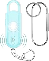 Vista 16 de Llavero de alarma de seguridad personal para mujeres, 2 unidades, sirena fuerte de 130 dB con luz estroboscópica SOS, linterna, altavoces dobles