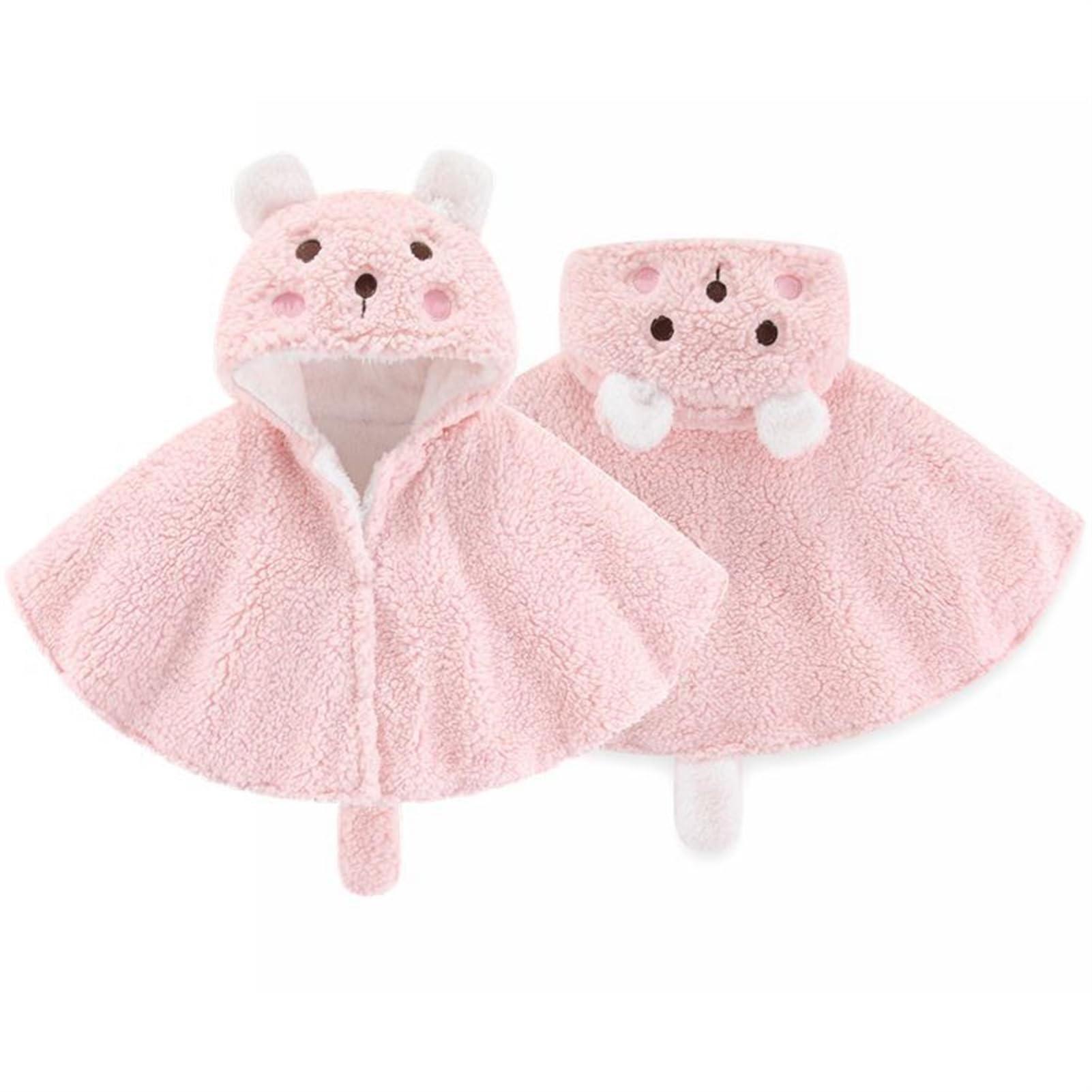 Lifup Capa con Capucha para Niñas, Piel Sintética Chaqueta para Niñas Abrigo con Capucha De Invierno, Poncho de Invierno Cálido para Exteriores