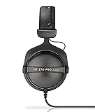 beyerdynamic DT 770 PRO 80 Ohm Over-Ear Studio Headphones in Gray. Enclosed Design, Wired for Professional Recording and Monitoring 80 OHM Black with Grey