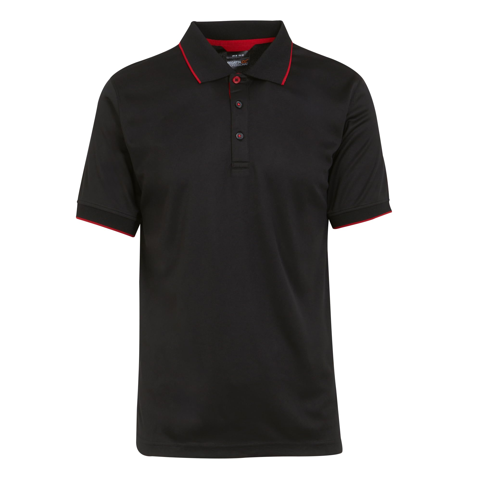 Regatta Professional Mens Navigate Short Sleeved Polo Shirts Black/Red