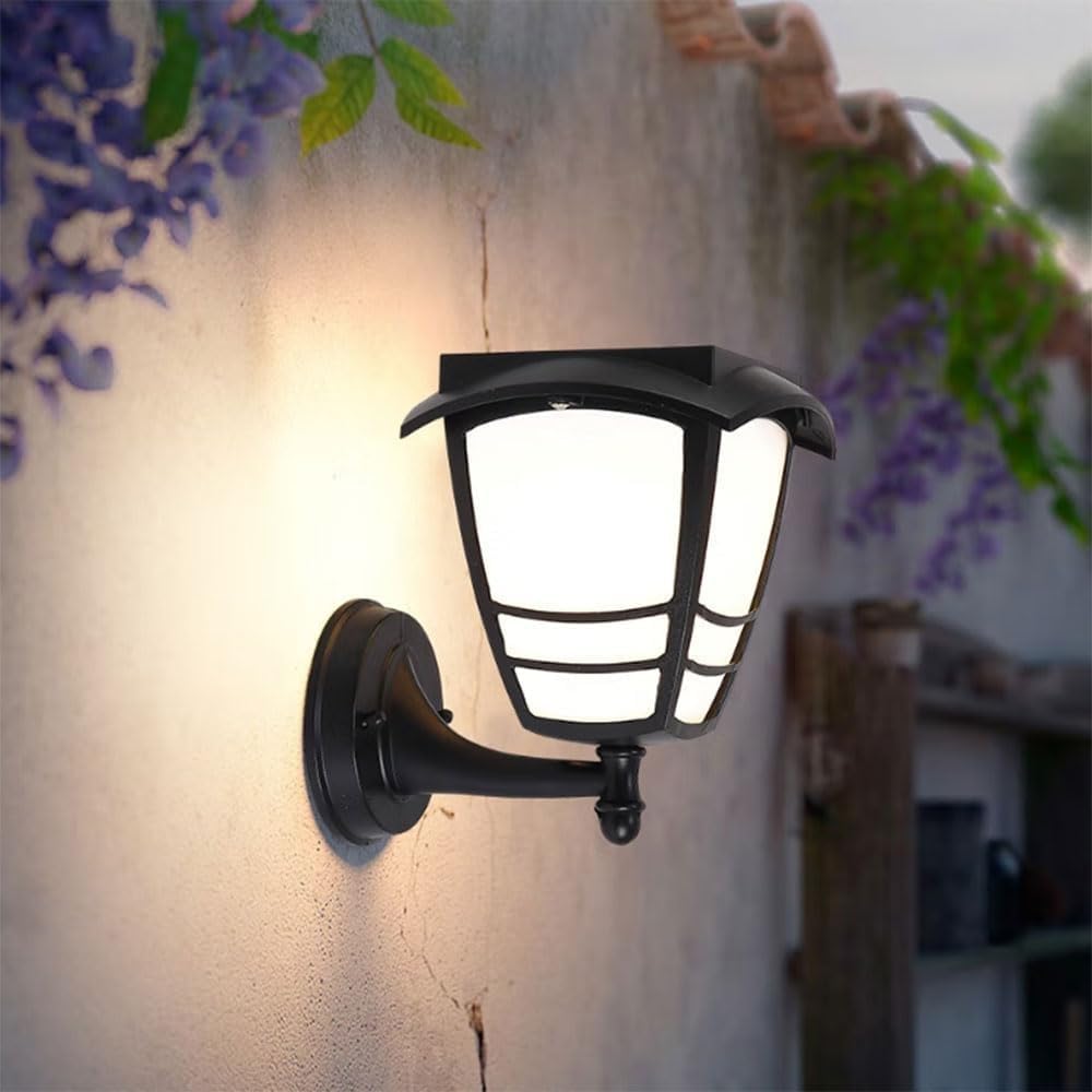 noxozoqm Black Solar Wall Light Waterproof Modern Wall Light Aluminum Acrylic Wall Light Simple Outdoor Rust-Proof Wall Light