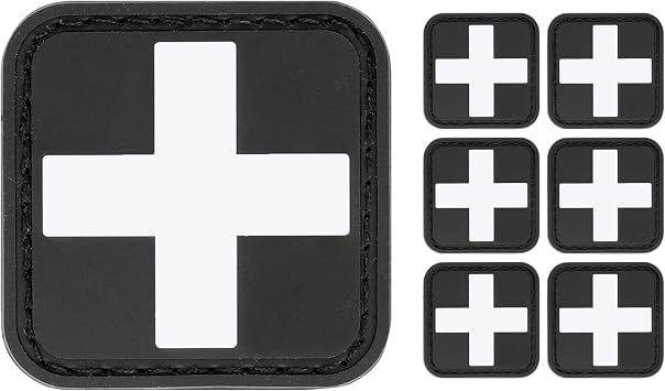 LIVANS Medic Red Cross Patch, First Aid Morable Patch Perfect for Tactical IFAK, EMT Trauma Pouch 1.5-Inch 3D High Relief Patch Nurse Doctor Emergency Logo PVC Rubber Bundle 6 Pieces