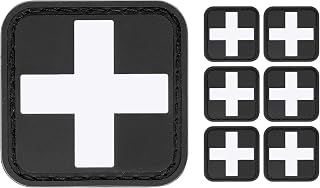 LIVANS Medic Red Cross Patch, First Aid Morable Patch Perfect for Tactical IFAK, EMT Trauma Pouch 1.5-Inch 3D High Relief Patch Nurse Doctor Emergency Logo PVC Rubber Bundle 6 Pieces