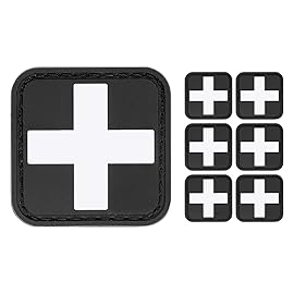 LIVANS Medic Red Cross Patch, First Aid Morable Patch Perfect for Tactical IFAK, EMT Trauma Pouch 1.5-Inch 3D High Relief Patch Nurse Doctor Emergency Logo PVC Rubber Bundle 6 Pieces