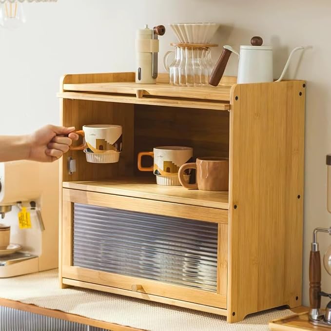 2 Tier Bamboo Countertop Pantry