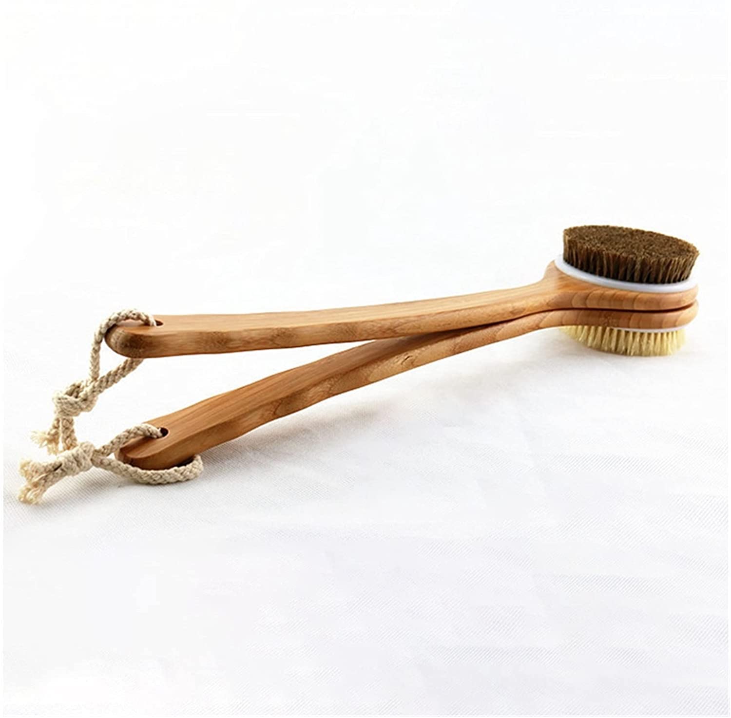 Drewniana szczotka do masażu ciała Szczotka do kąpieli z naturalnego włosia SPA Kobieta Mężczyzna Pielęgnacja skóry Szczotka do suchego ciała - Ręczniki