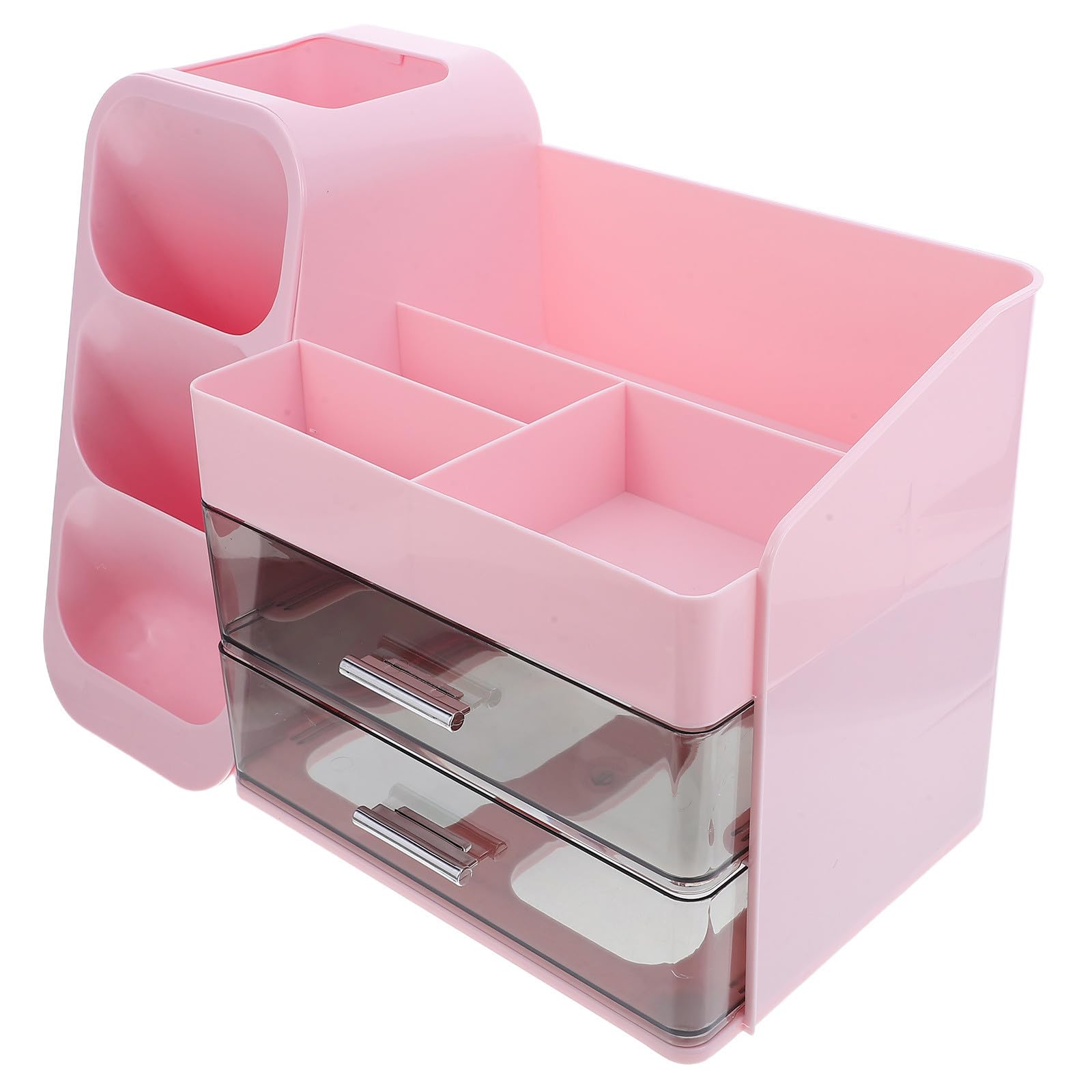 Rosa Make Up Organizer Tablett mit Großen Fächern aus Kunststoff