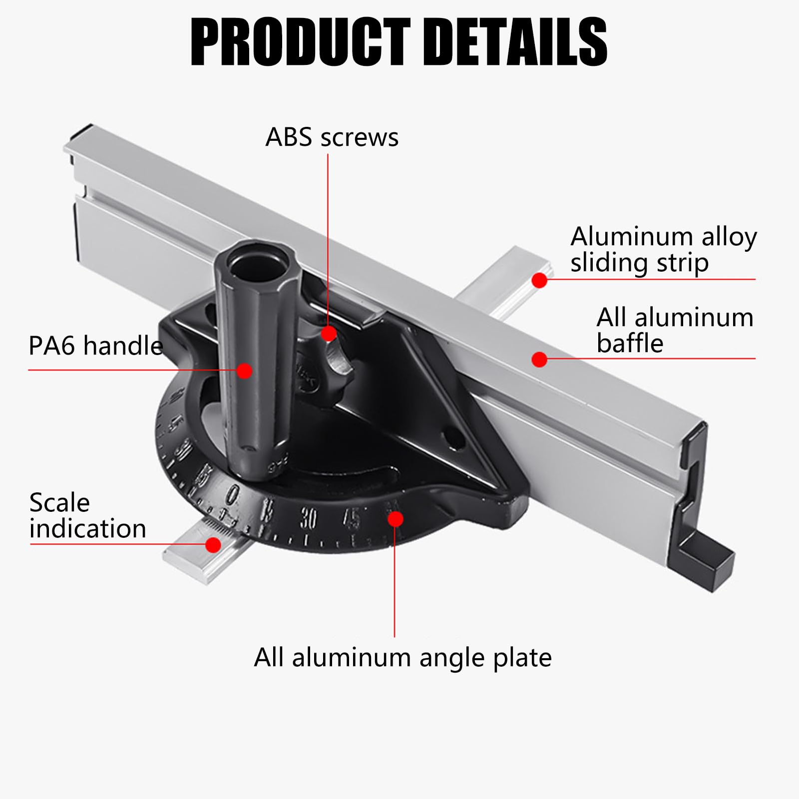 Calibres de ingletes Ajustables, Regla de Placa, guías de Corte de Mesa, calibres de ingletes, Accesorios de Repuesto para Herramientas de carpintería