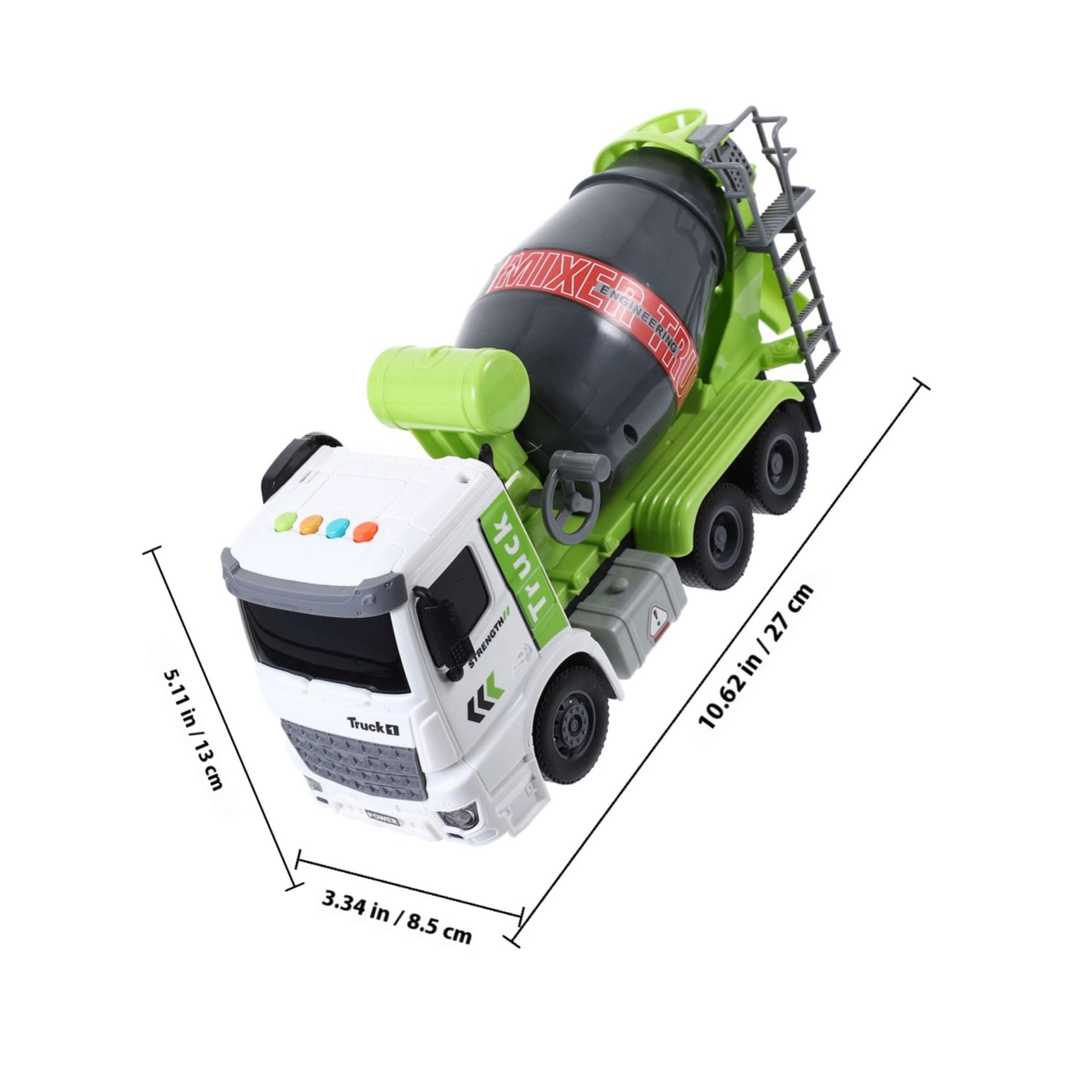 Mipcase Plastica Camion Musica in Betoniera e Luci Giocattolo Verde