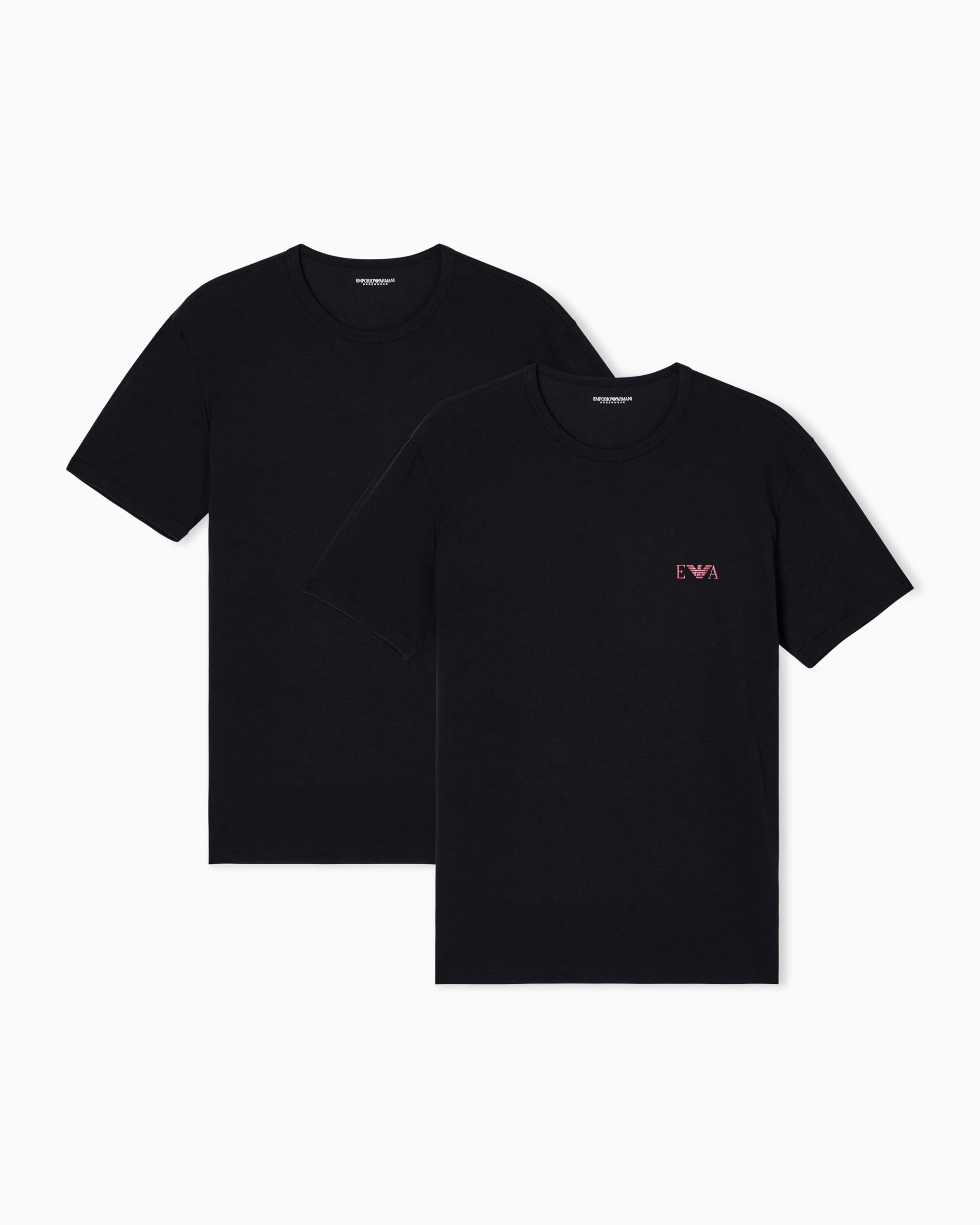 Man's Bold Monogram 2-Pack Crew Neck T-Shirt Black L Fitted FIT
