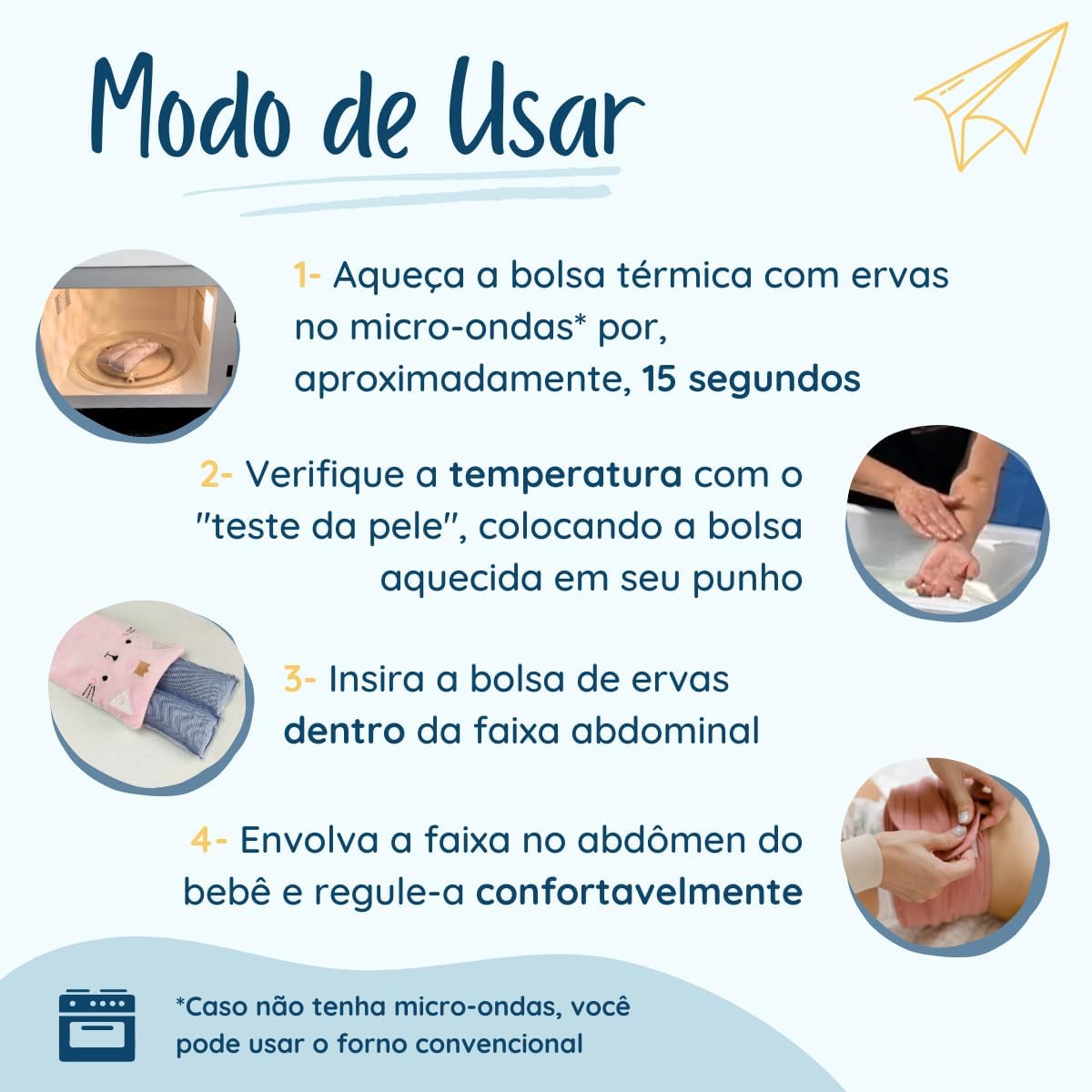 Bolsa Termica Faixa De Sementes Ervas Para Bebe Colica Gases Dor de Barriga (Azul)