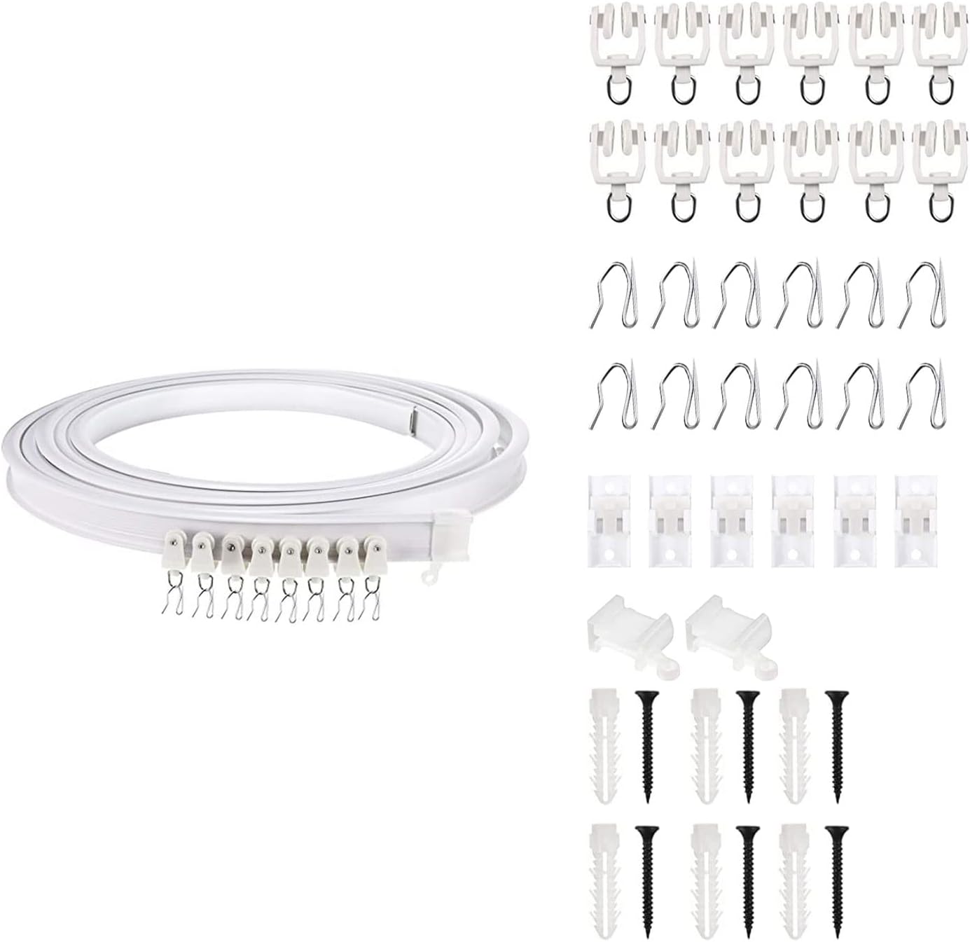 kingseaCeiling Curtain Track,Flexible Bendable RV Curtain Track,Ceiling Track for Curtains,Room Divider, Shower Curtain 6.5 FT(2 Meters)