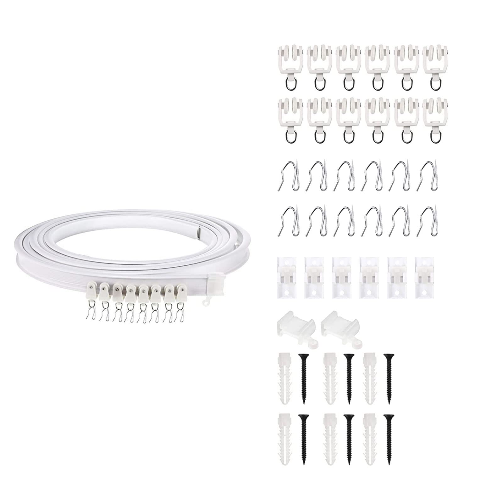 kingseaCeiling Curtain Track,Flexible Bendable RV Curtain Track,Ceiling Track for Curtains,Room Divider, Shower Curtain 6.5 FT(2 Meters)