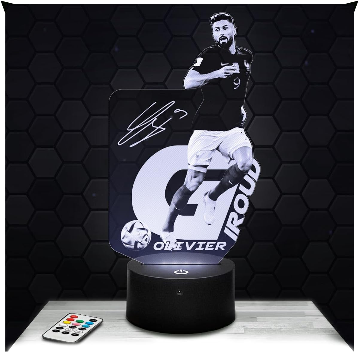 Lampephoto.fr - Olivier Giroud Football 3D Lamp Decoration Footballer Gift Idea for Men Olivier Giroud Football Adult Night Light Room Decor Original Christmas, Gift Idea for Men, Led Bedside TOP