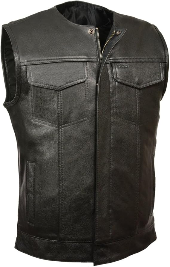 Men's Collarless Snap and Zipper Front Club Style Vest at Amazon Men’s