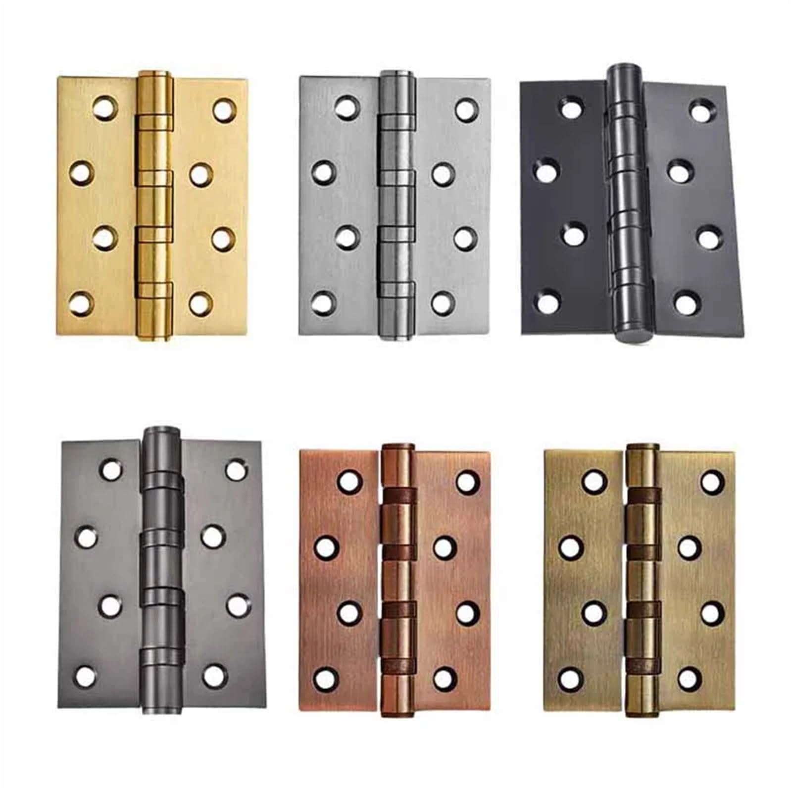 Bisagra silenciosa de acero inoxidable for puerta de habitación, bisagras con rodamientos de 4 pulgadas, 3 mm de grosor, puertas pesadas, herrajes for muebles con gran capacidad de carga.(Gold)