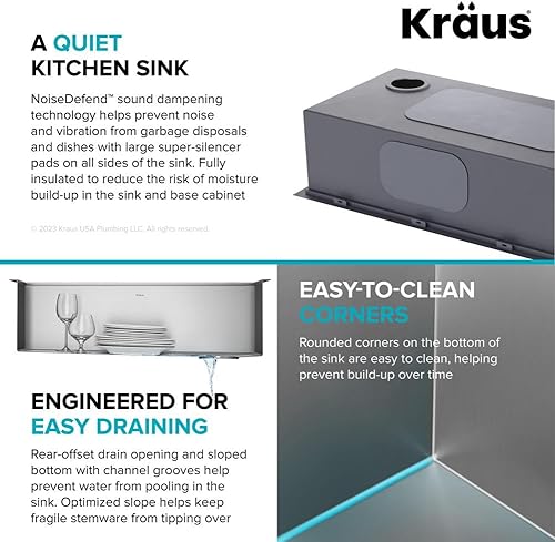 Miniatura 10 de KRAUS Kore KWT310-28 - Fregadero de cocina con estación de trabajo, 28 pulgadas, montaje directo o superior, cuenco individual, de acero inoxidable