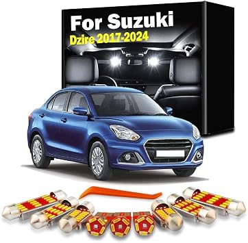 10Pcs Car LED Interior Map Dome Light Kit, for Suzuki Dzire 2017-2020 2021 2022 2023 2024