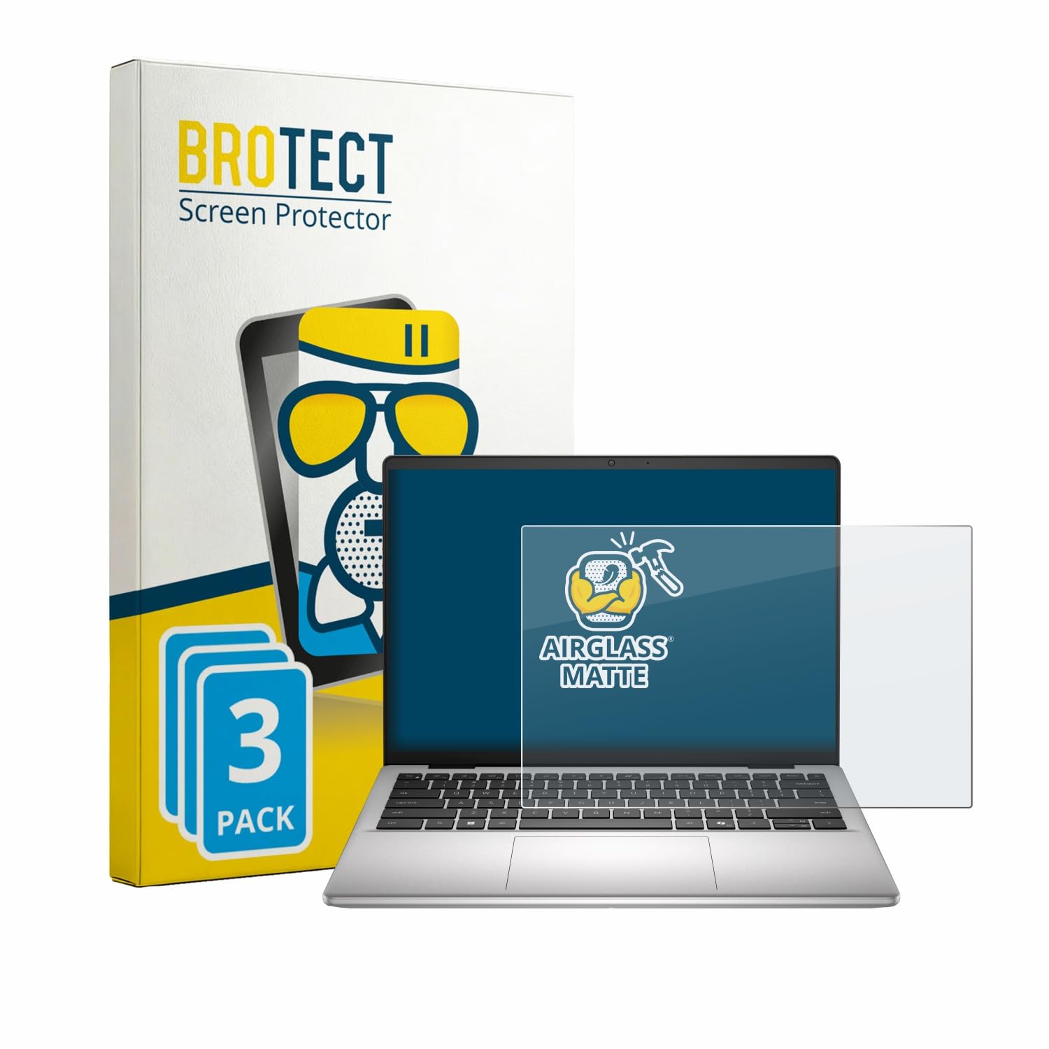 brotect 3 Pezzi Pellicola Vetro per Dell Dell Pro 14 Essential | Opaca Protezione Schermo Made in Germany, Anti-Riflesso Durezza 9H Anti-Graffio