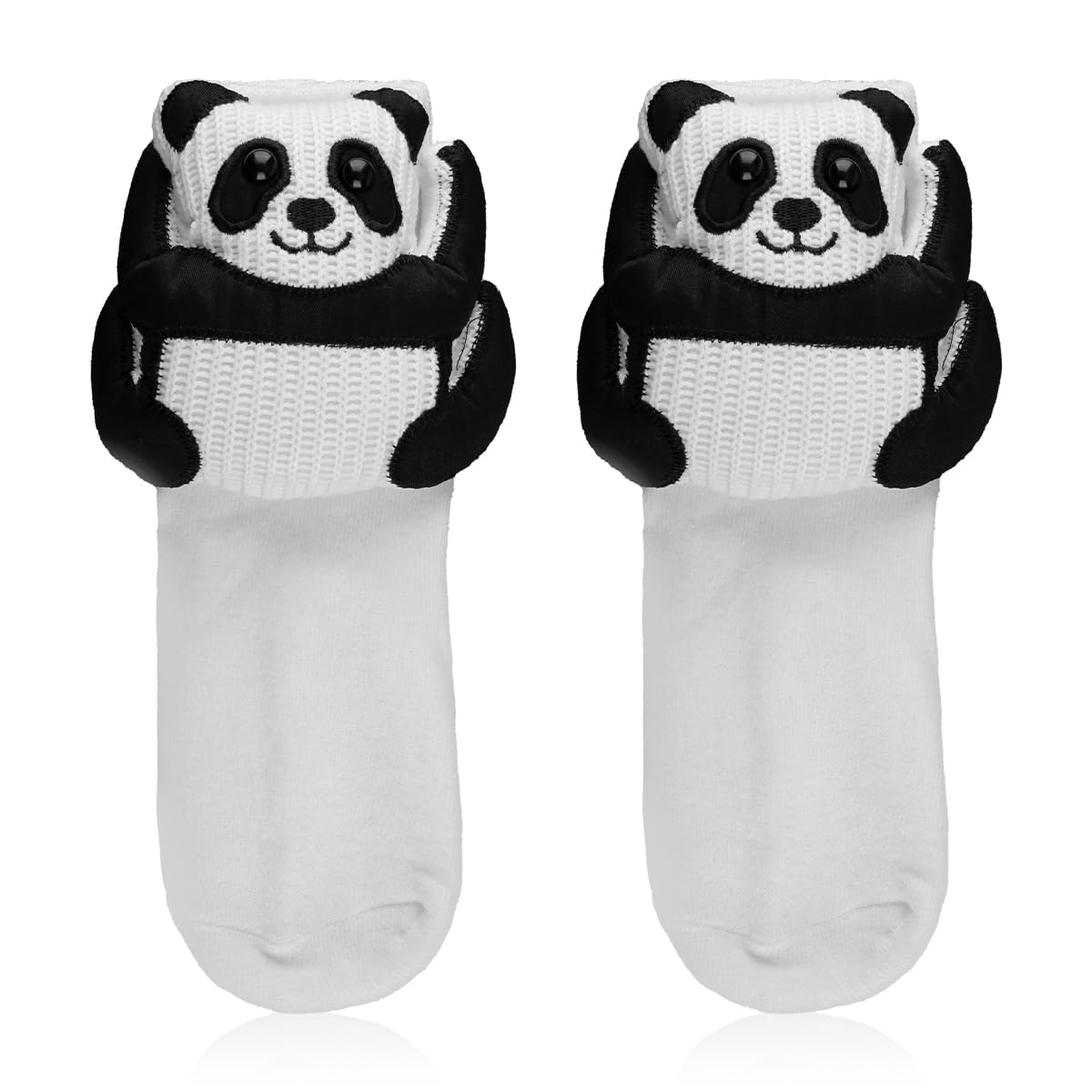 Lotsdonxia Women's Panda 1 Pair 3D Knit Animal Socks, Novelty Sloth Rabbit Cat Hand Crochet Warm Floor Socks For Adults
