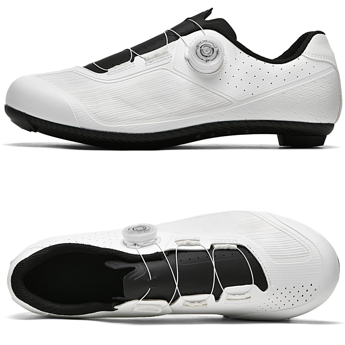 Herren Rennrad Fahrradschuhe mit Look SPD-SL Pedal, Schnelle Anpassung, Stabiler verschleißfester für Indoor Outdoor mit 3 Bolzen-Look Delta