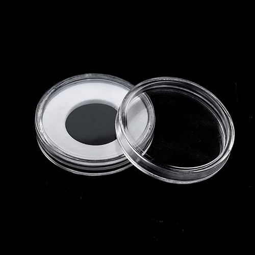 Miniatura 4 de Paquete de 100 cápsulas de monedas de 1.181 in con junta protectora blanca y caja organizadora de almacenamiento de plástico para suministros de