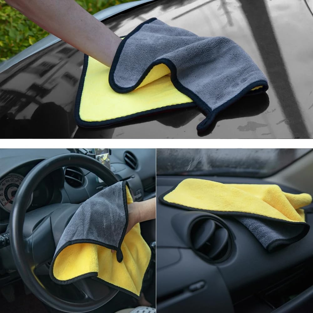 Mikrofaser-Handtuch, Auto-Mikrofaser-Tuch, Waschhandtuch, Mikrofaser-Reinigungstuch, Autowäsche, Trockentuch, Auto-Detaillierung, 6 Stück