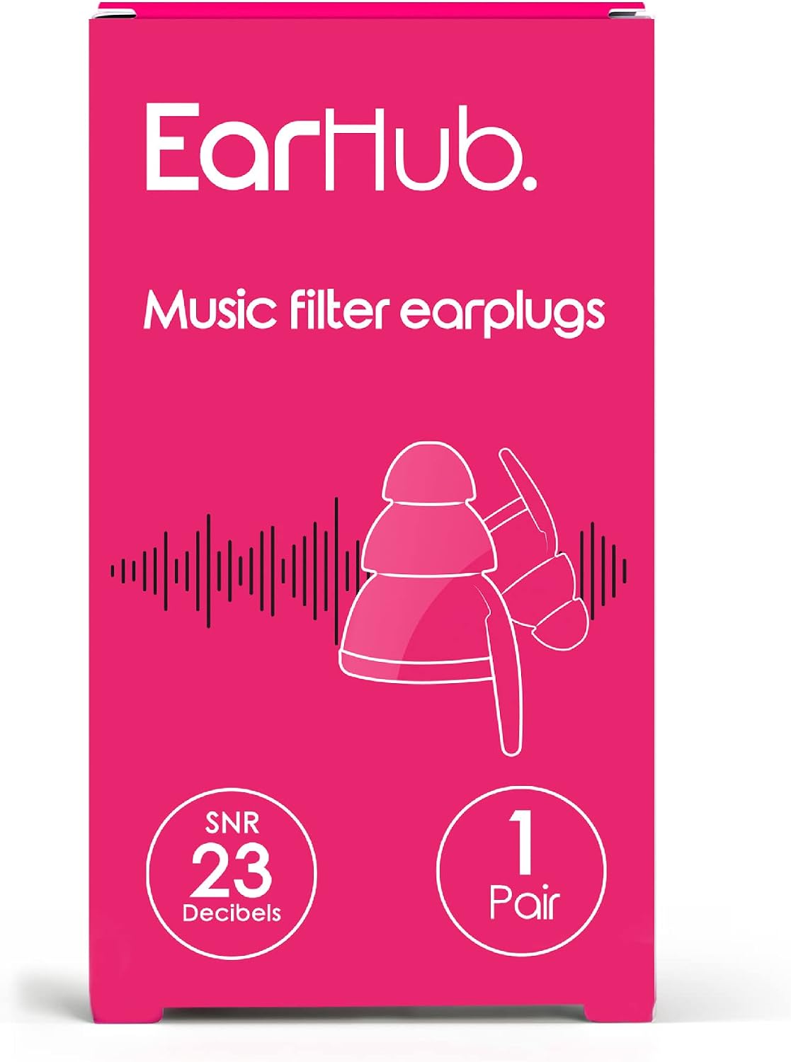 EarHub Music Filter Earplugs, 23db Noise Reduction Music Earplugs-Hearing Protection for Musicians DJ’s, Drummers, Percussion - Image 3