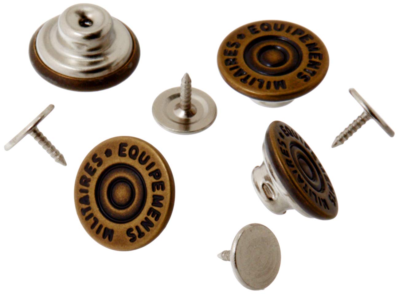 Dritz Dungaree Buttons, Antique Brass, 5/8-Inch - Image 2