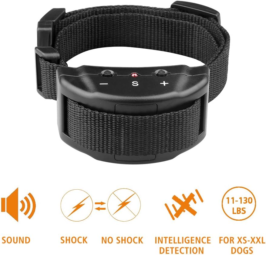 Petiner Bark Collar 2018 UPGRADED No Bark Collars Dog Bark Collar Anti Bark Training Collar Bark Shock Collar Bark Control Collar for Small Medium Large Dog 11-130LBS with 2 Mode 7 Sensitivity Levels