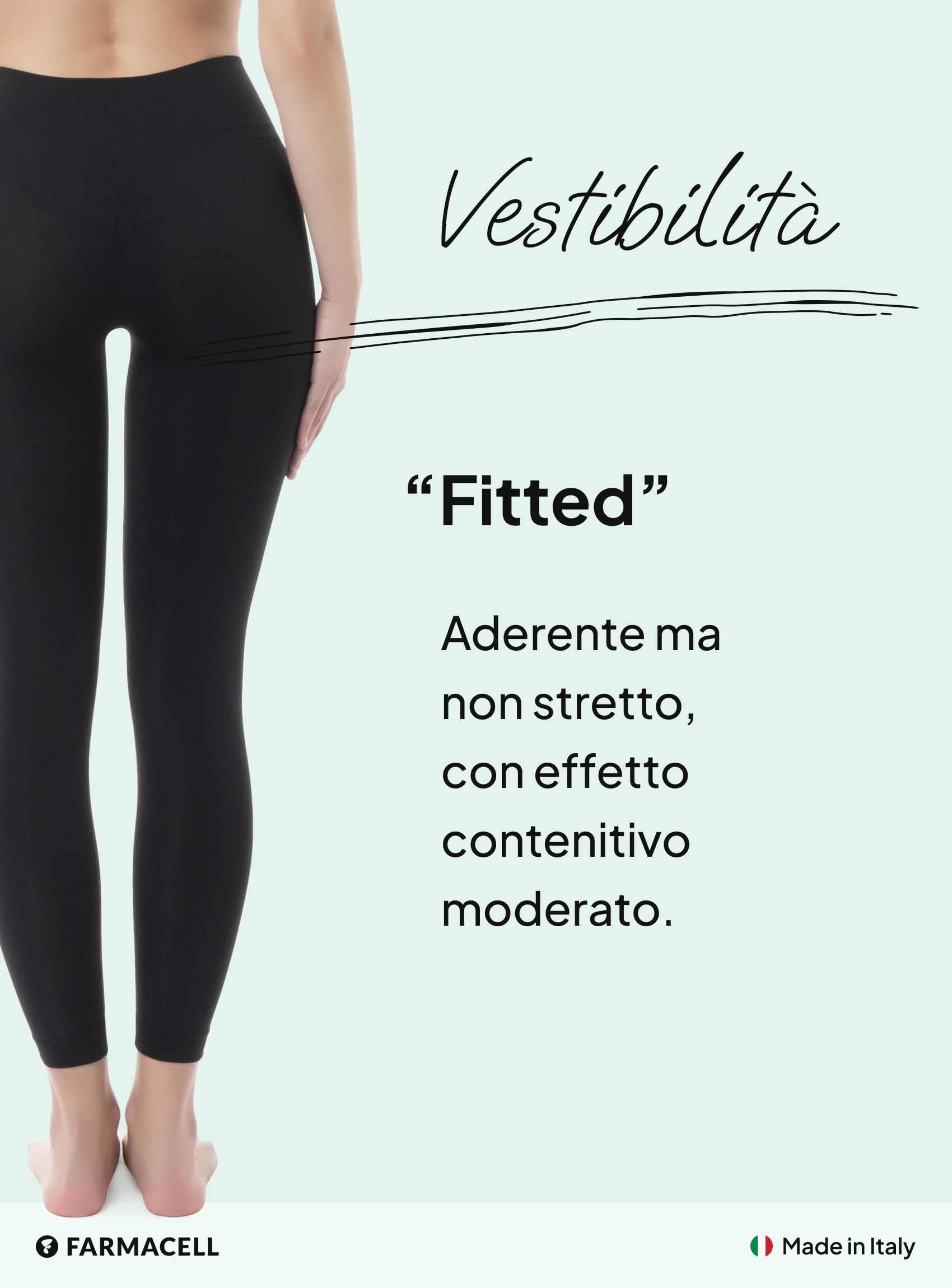 FarmaCell Leggings Anticellulite Donna Modellante con Effetto Fir, Made in Italy, 609YM