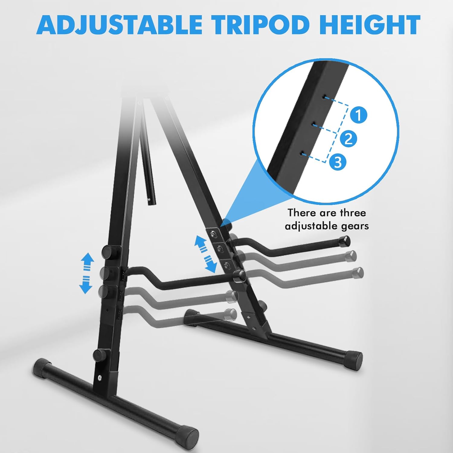 Heavy Duty Cello Stand with Bow Hook, Sturdy Portable Adjustable Versatile, Floor Steel Holder for 1/2 & 1/4 Double Upright Bass, Fiddle, Contrabass（Black）