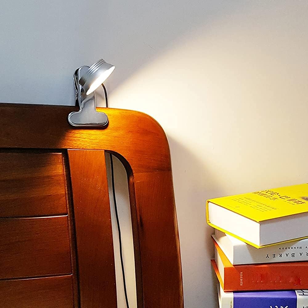 Modern Eye Protection lamp,USB LED Clip On Reading Light,Rotating Clip Desk Lamp Dimmable with 3 Color Mode 10 Brightness Level LED Clamp Bedside Lamps for Bedroom
