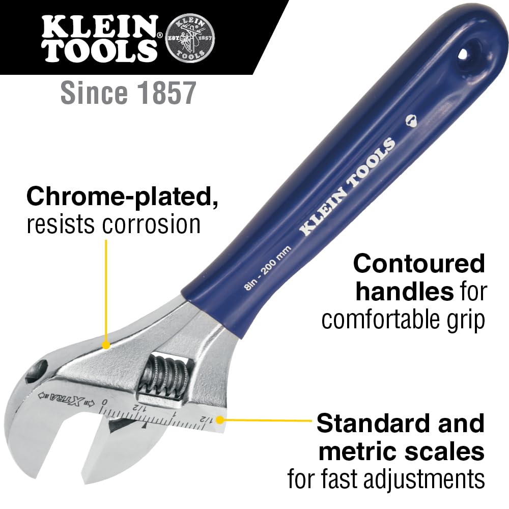 Klein Tools D509–8 20,3 cm Clé à molette avec Extra Large mâchoire