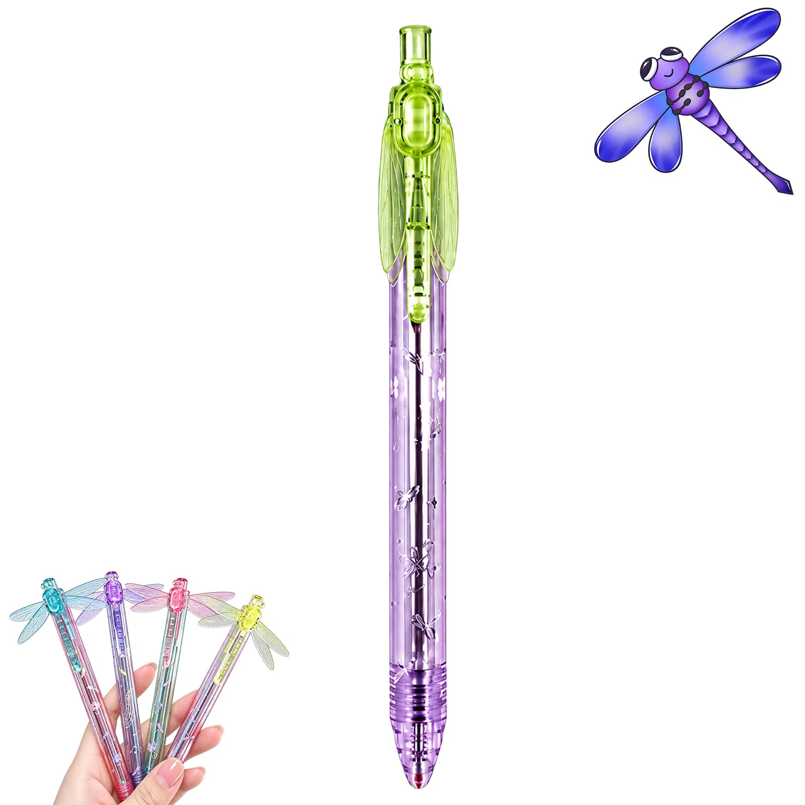Yulabeear Gleaming Wings Dragonfly Pen, Fluttering Dragonfly Wing Pen，Teal