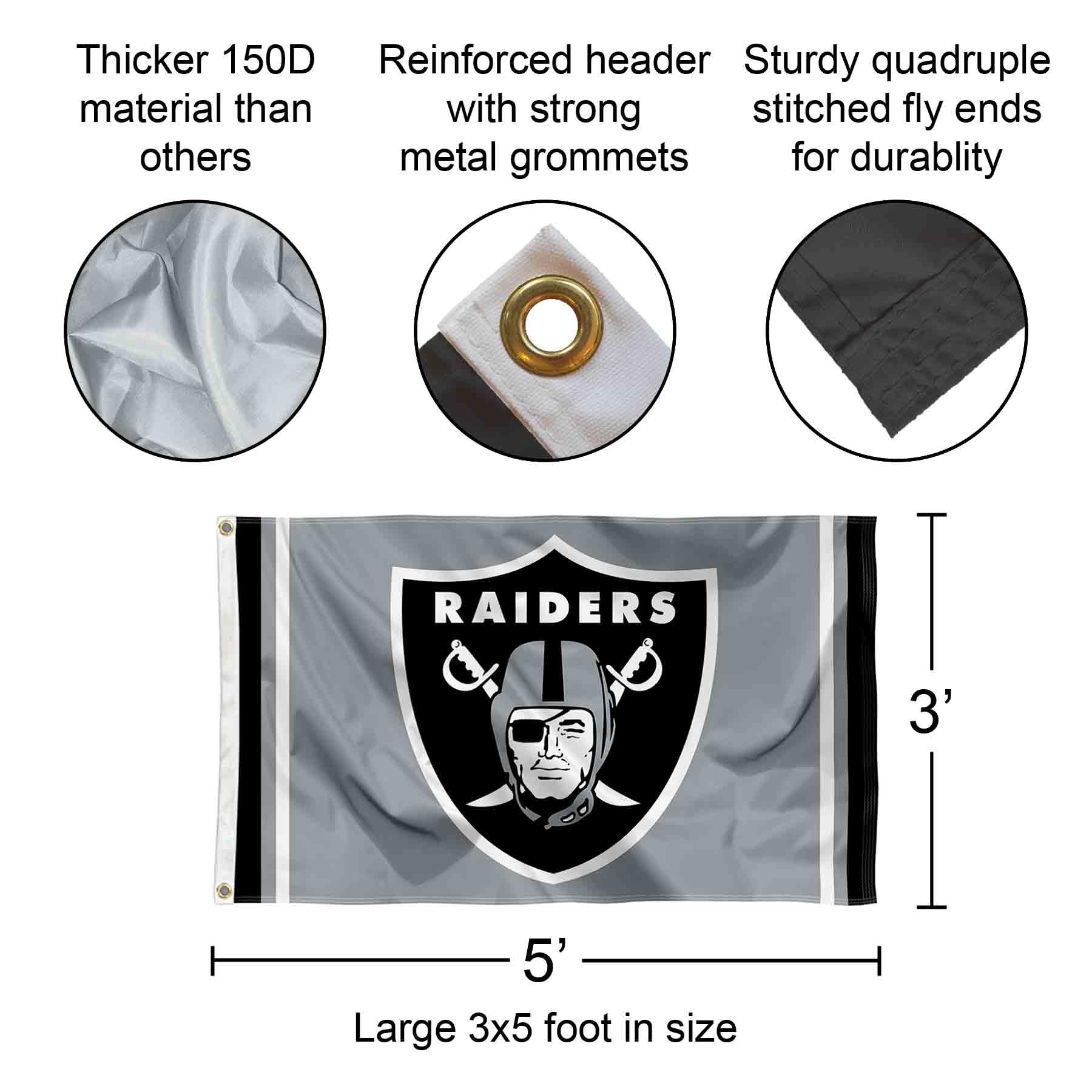 WinCraft Srebrna flaga Las Vegas Raiders