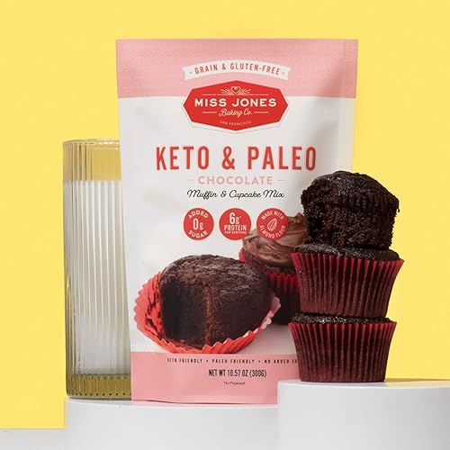 Miniatura 30 de Miss Jones Baking. Mezcla para Brownie Keto, sin azúcar añadida, naturalmente dulces, postres y golosinas. - Adecuadas para diabéticos, dietas
