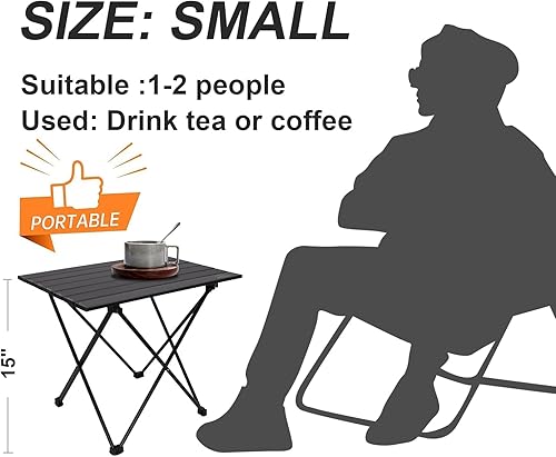 Miniatura 2 de MSSOHKAN Mesa de camping plegable portátil mesa lateral aluminio ligero llevar bolsa playa senderismo al aire libre picnic barbacoa cocina comedor