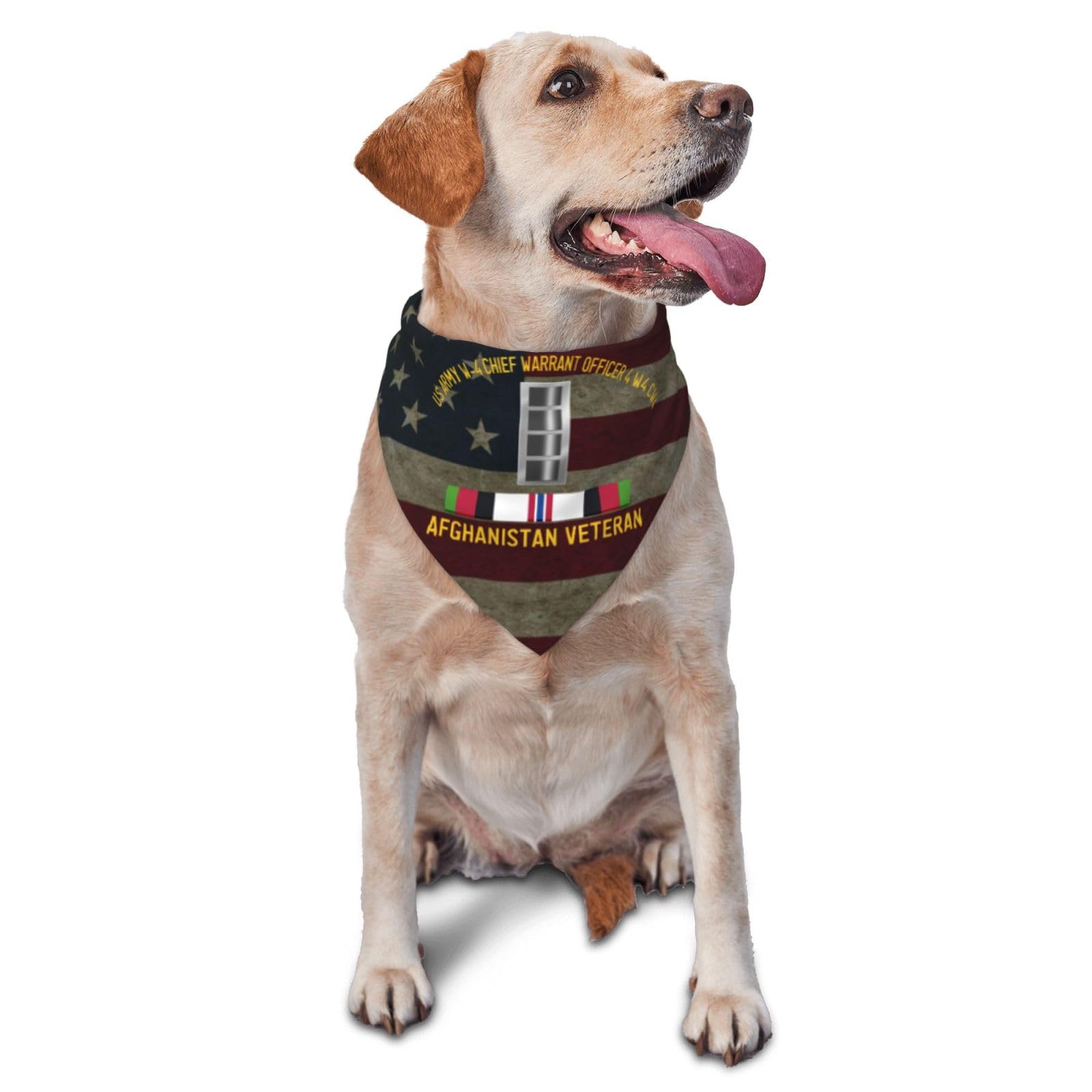 US Army W-4 Chief Warrant Officer 4 W4 CW4 Afghanistan Veteran Dog Scarf Pet Bandana Cat Pet Bibs