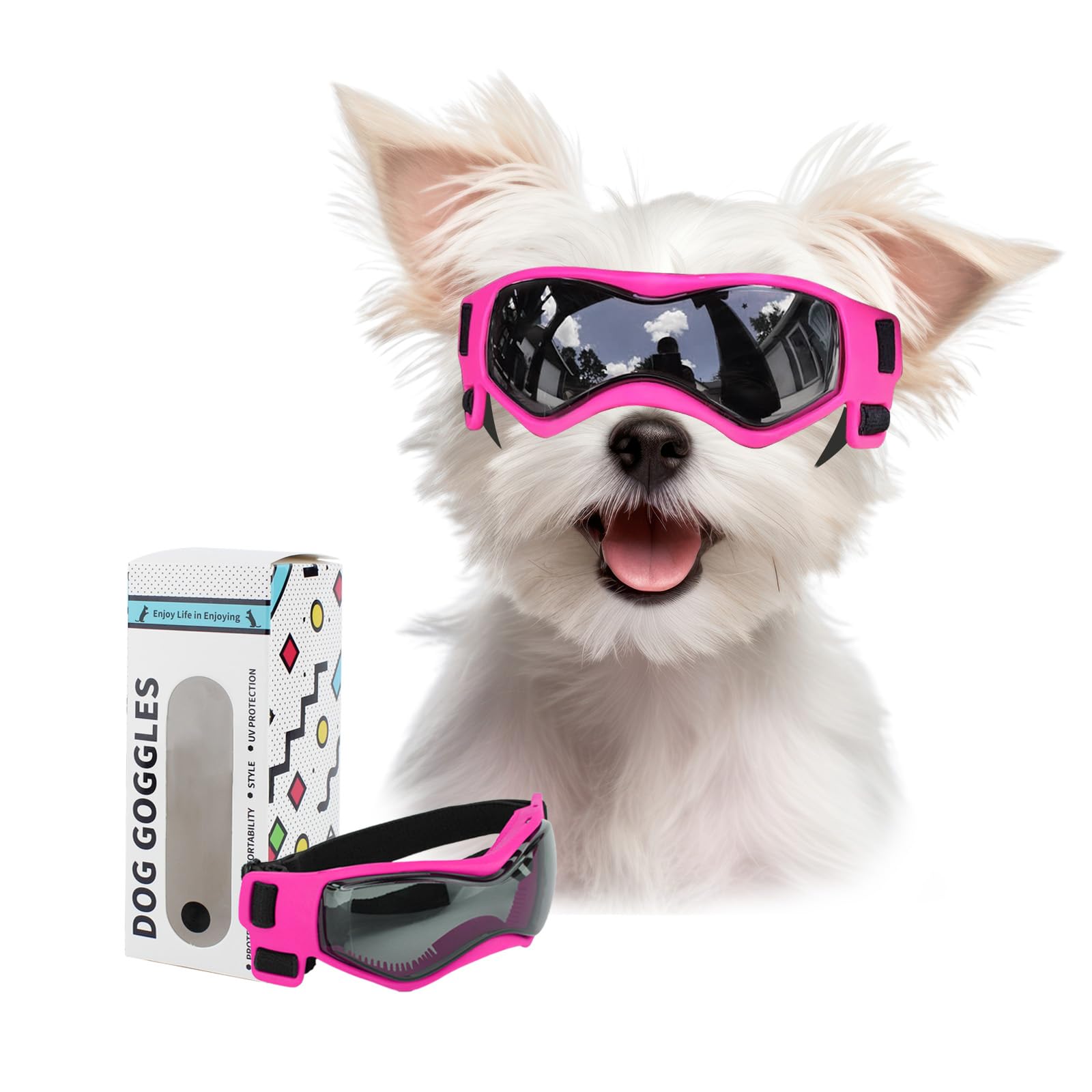 Amazon | Enjoying 小型犬用サングラス、UV カット 犬 ゴーグル