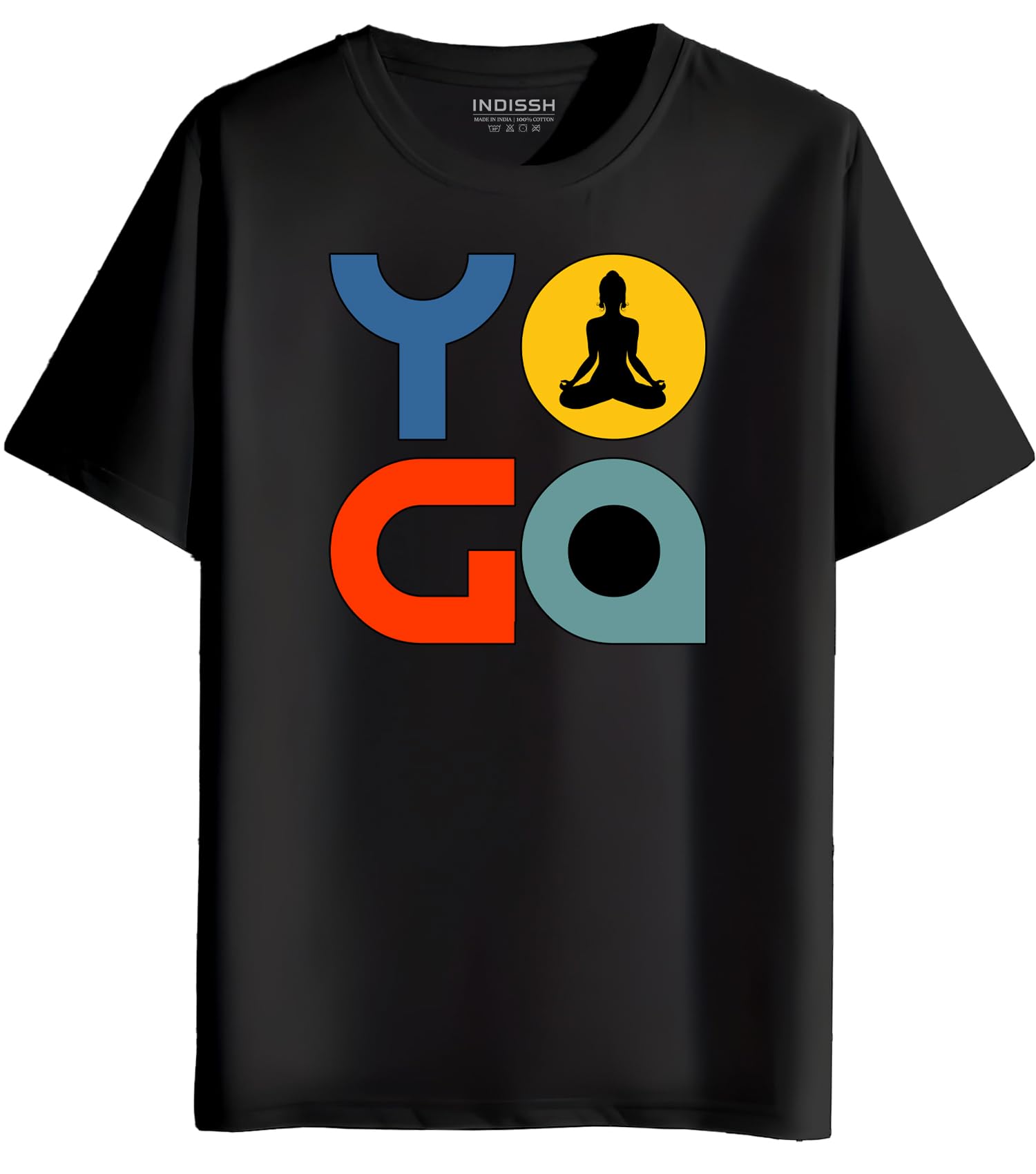indissh Women's Regular Fit Half-Sleeves YOGA2 Themed Garphic Printed Tshirt|Regular Wear T-Shirt for Women's| Pack of 1 T-Shirt|-picture-15