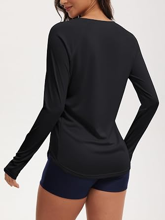 ATTRACO Women Rash Guard Long Sleeve Swimsuits UV UPF 50+ Zipper Swim Shirt Quick Dry Sun Shirts